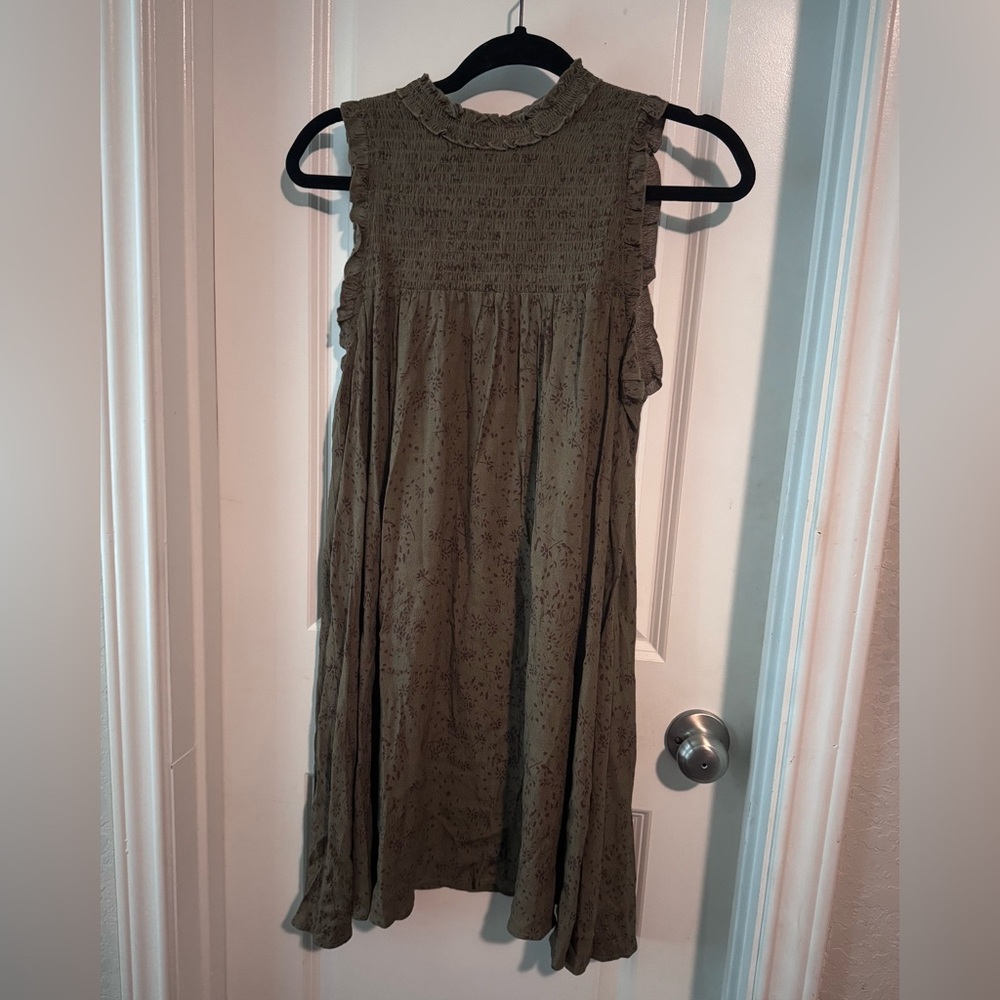 Boheme Green Sleeveless Mock Neck Sundress